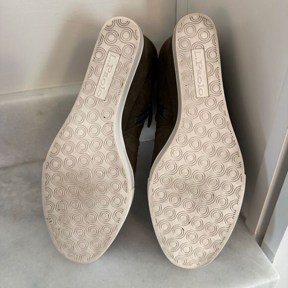 Linea Paolo Suede Side Zip Freshton Wedge Sneaker Booties Dark Taupe Size 7.5 - Picture 5 of 6